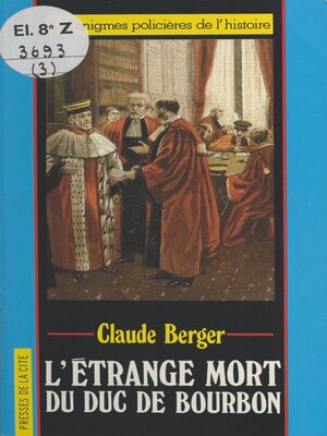 cover image of L'étrange mort du duc de Bourbon